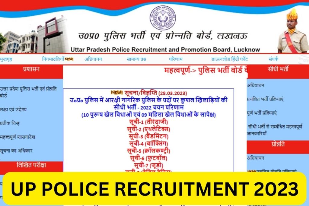 UP Police Recruitment 2023 - Constable, SI Bharti Vacancy, Notification, Apply Online